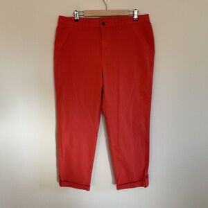 NWT Orvis Sz 16 Ripstop Horizon Pants Performance Stretch Roll Tab Coral Red